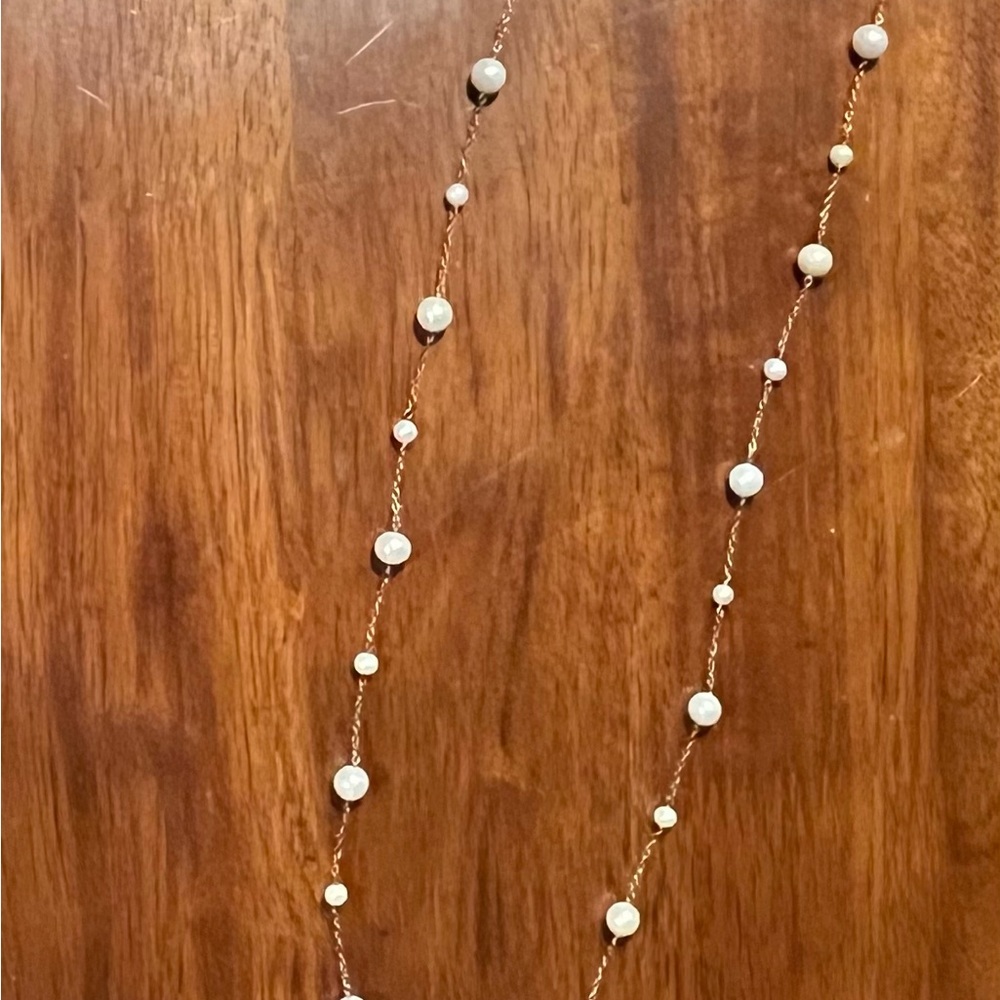 Extra Long Pearl gold-plated sterling silver Necklace